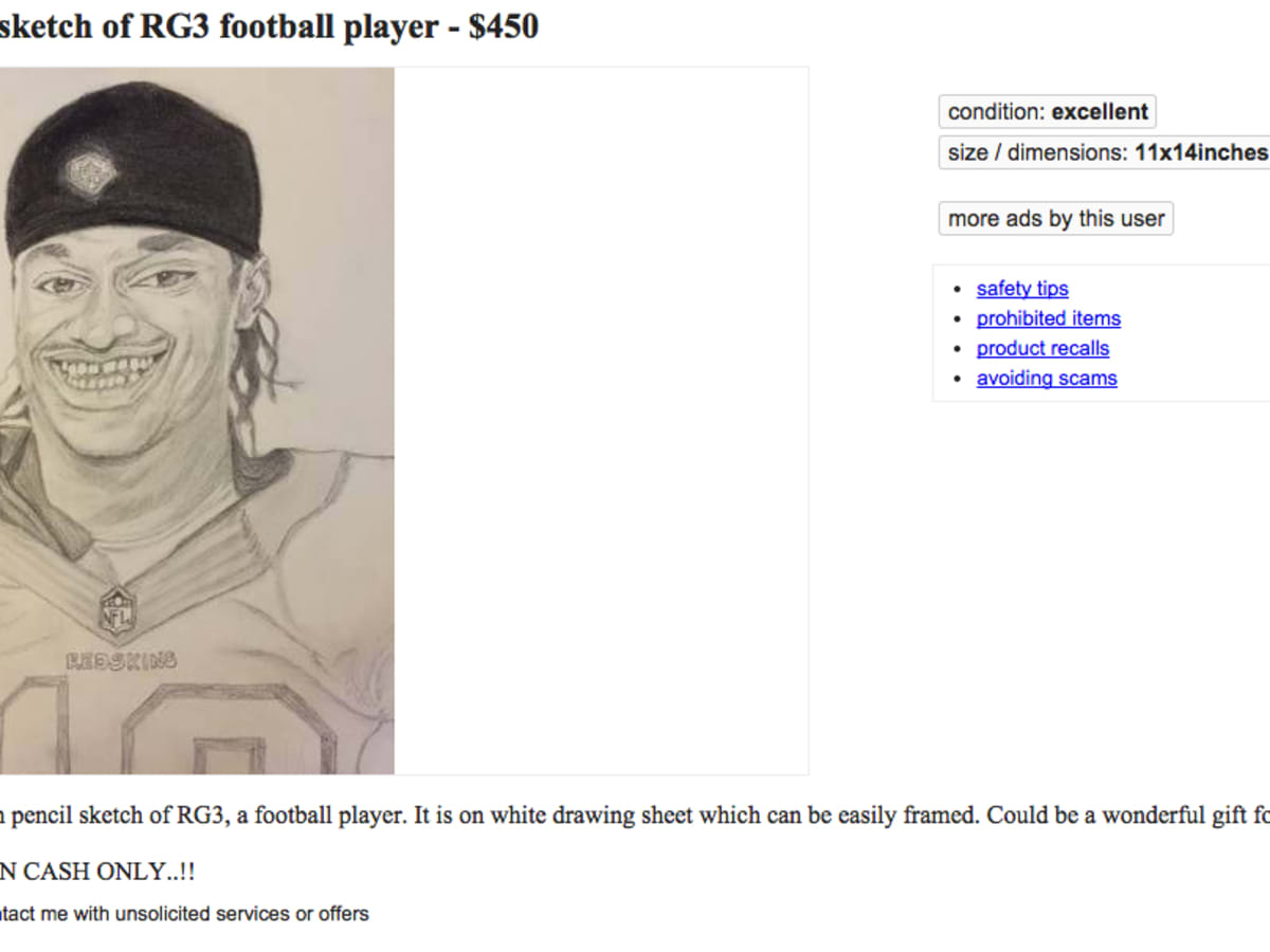 Angry Redskins Fan Lists Robert Griffin III Jersey on Craigslist, Puts It  Out on the Curb