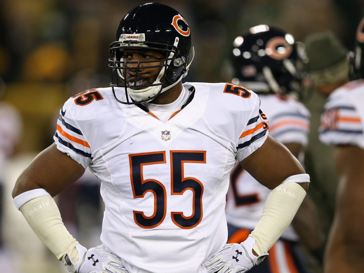 LB Lance Briggs, #55 Chicago Bears, runs with the ball during the NFL  International game between the Tampa Bay Buccaneers and the Chicago Bears  on Oct - SuperStock