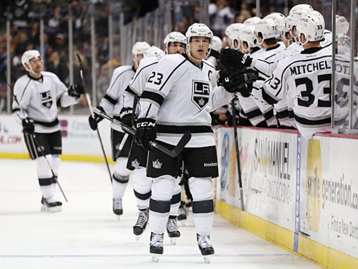 Ryan of the Los Angeles Kings Ice Crew models the Stadium Series News  Photo - Getty Images