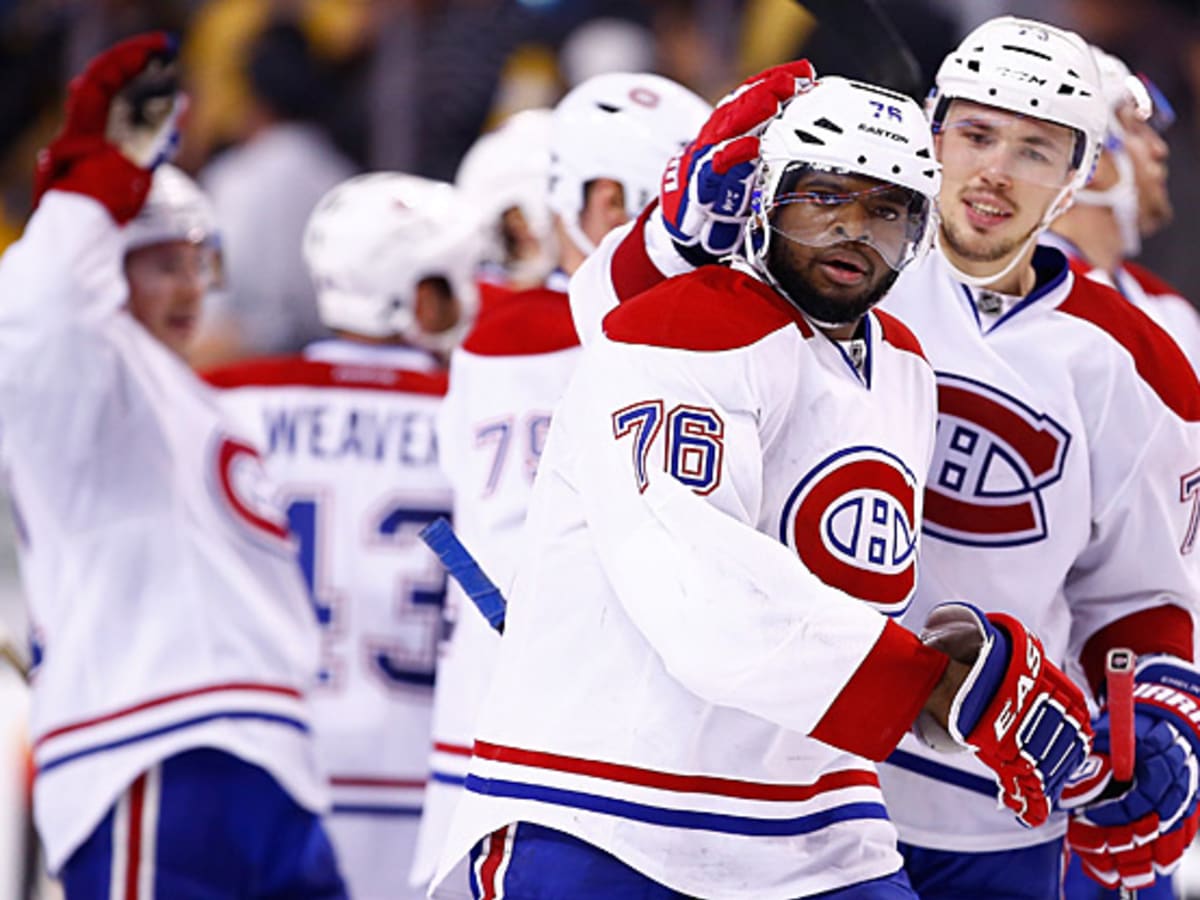 Malcolm Subban dons the jersey of the Boston Bruins after being