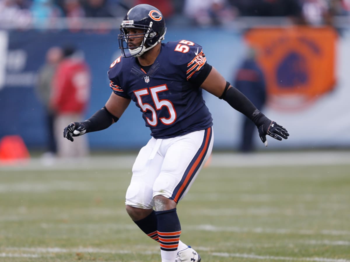 Chicago Bears linebacker Lance Briggs (55) celebrates the Bears win over  the Seattle Seahawks at Soldier Field in Chicago on October 1, 2006. The  Bears won 37-6. (UPI Photo/Brian Kersey Stock Photo - Alamy