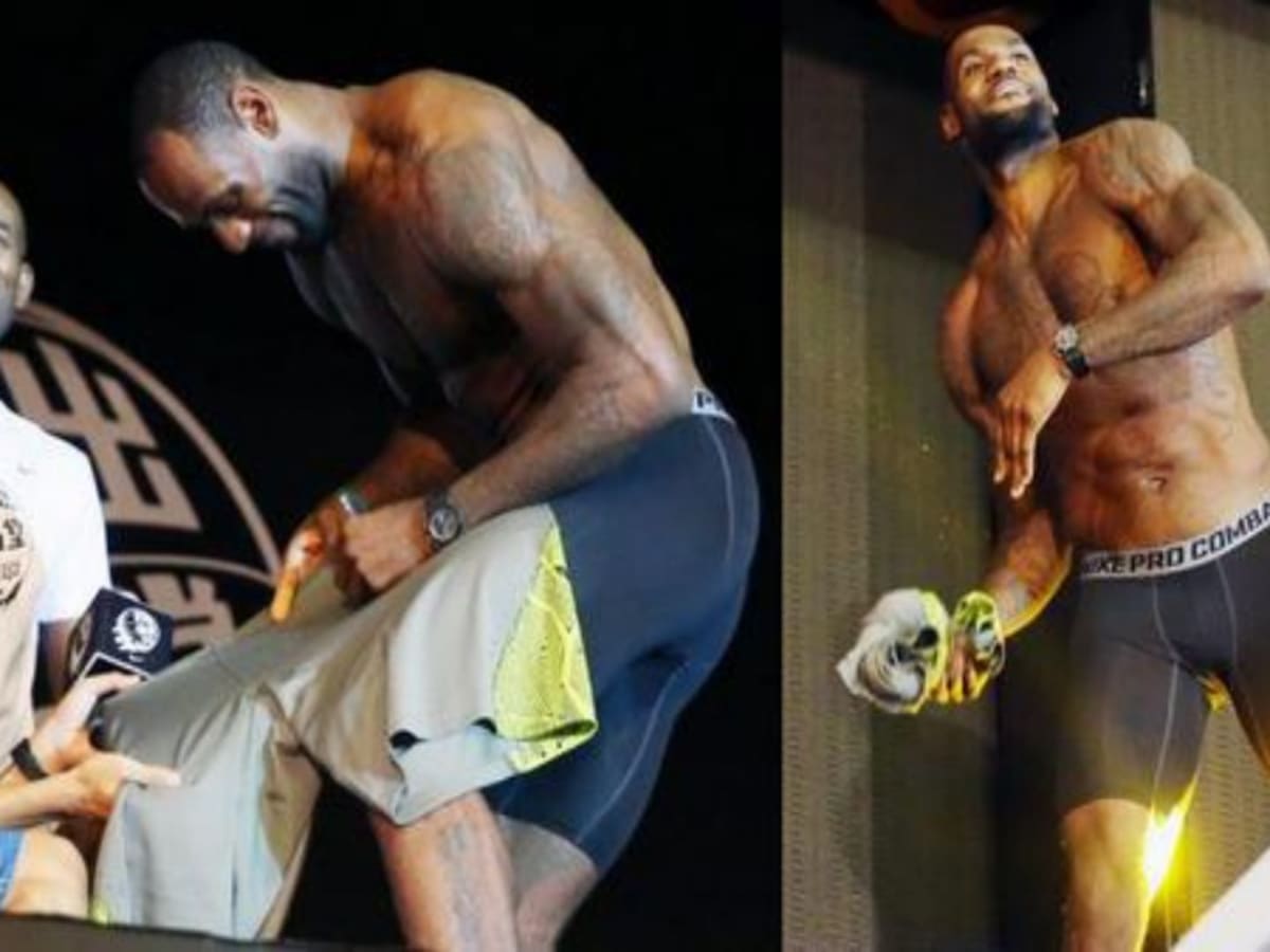 LeBron James works out in compression pants on yacht in Italy