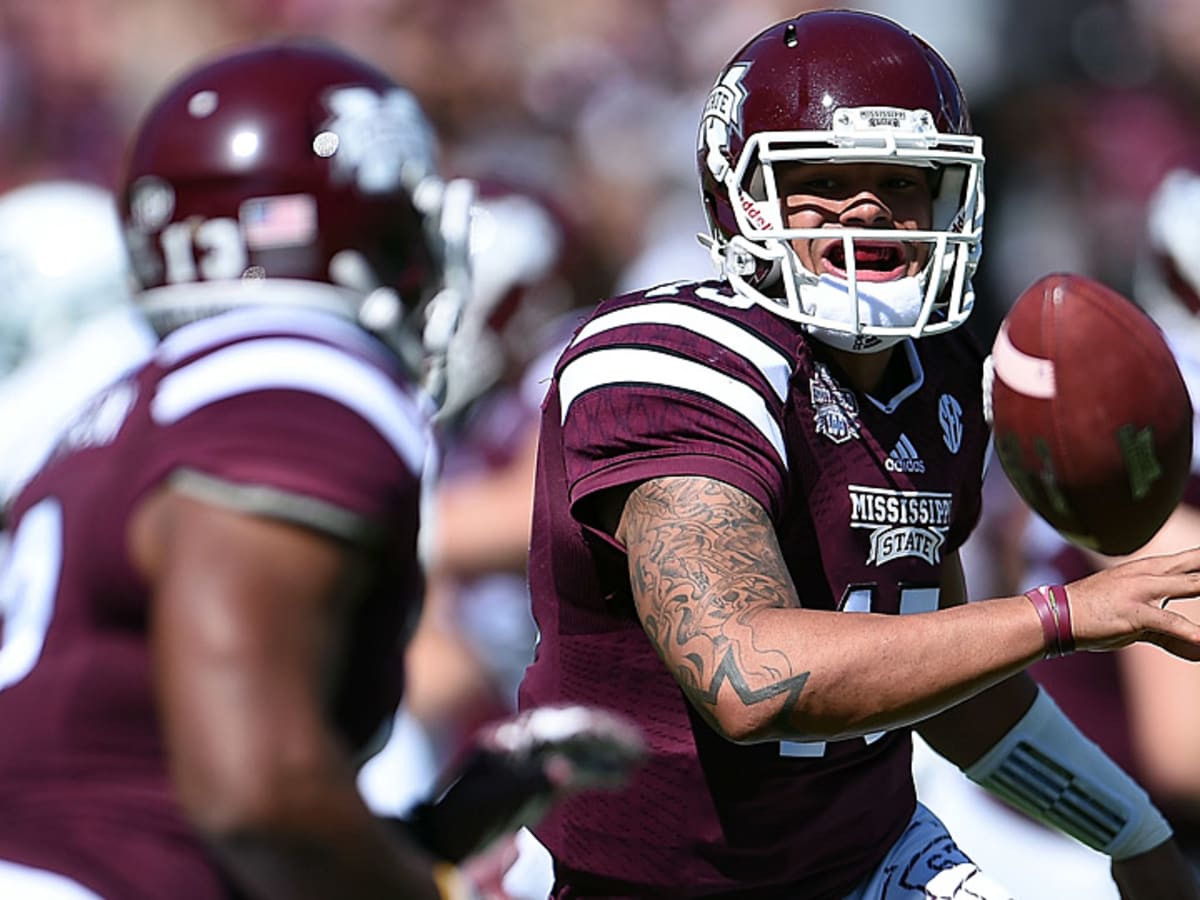 Portrait of Mississippi State QB Dak Prescott during photo shoot on