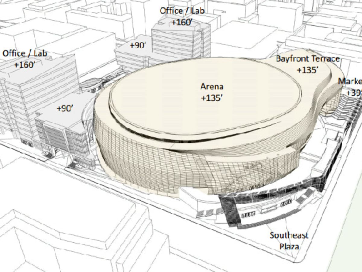 Early new drawings for proposed Warriors arena… that does look like a  toilet - NBC Sports