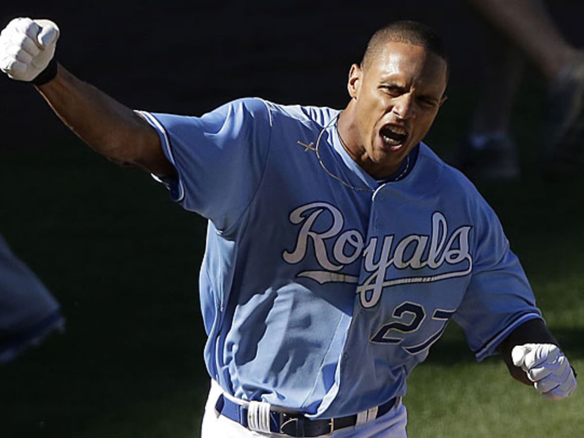 Ned Yost of the Kansas City Royals acknowledges the crowd after