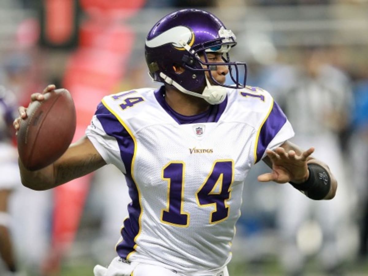 Quarterback Joe Webb of the Minnesota Vikings runs the ball against