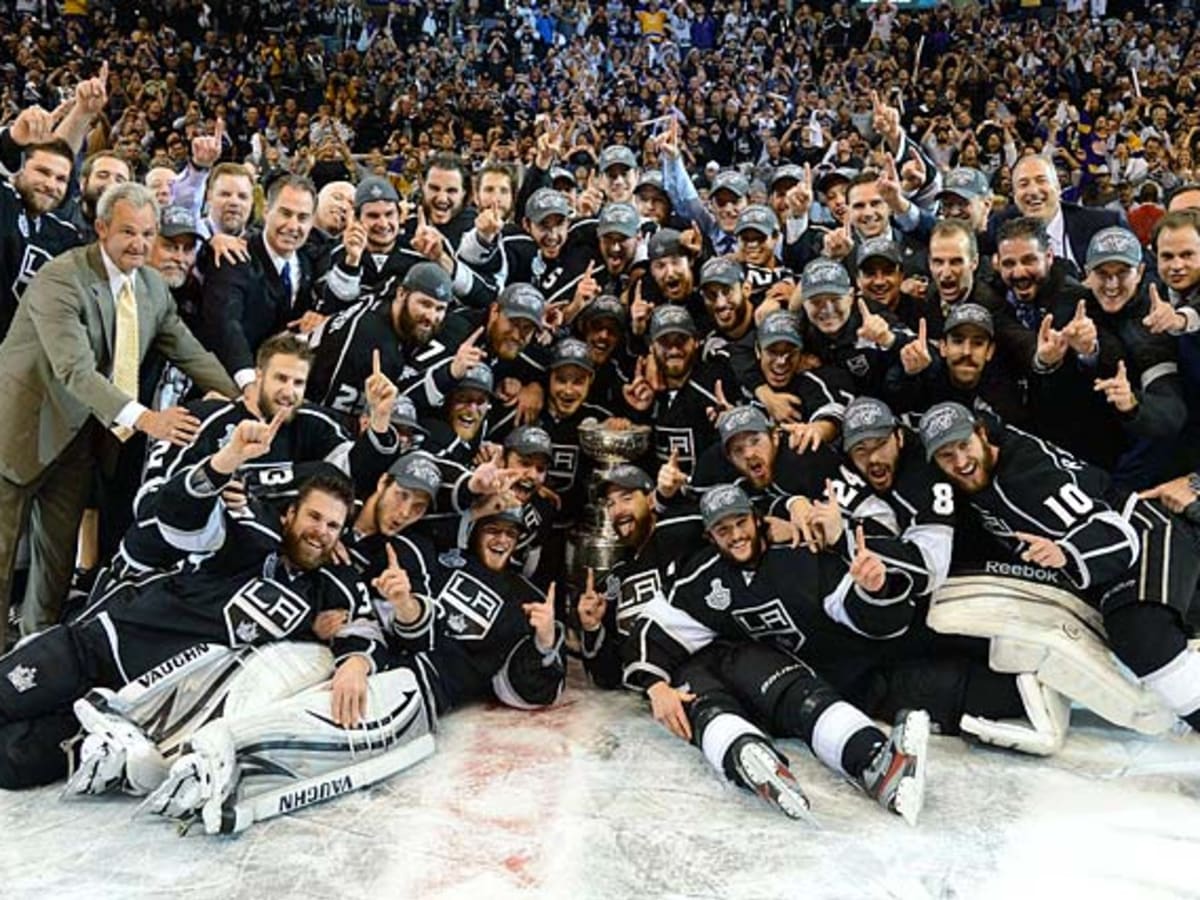 Dustin Brown with the Stanley Cup Trophy after Winning Game 6 of the 2012  Stanley Cup Finals Sports Photo