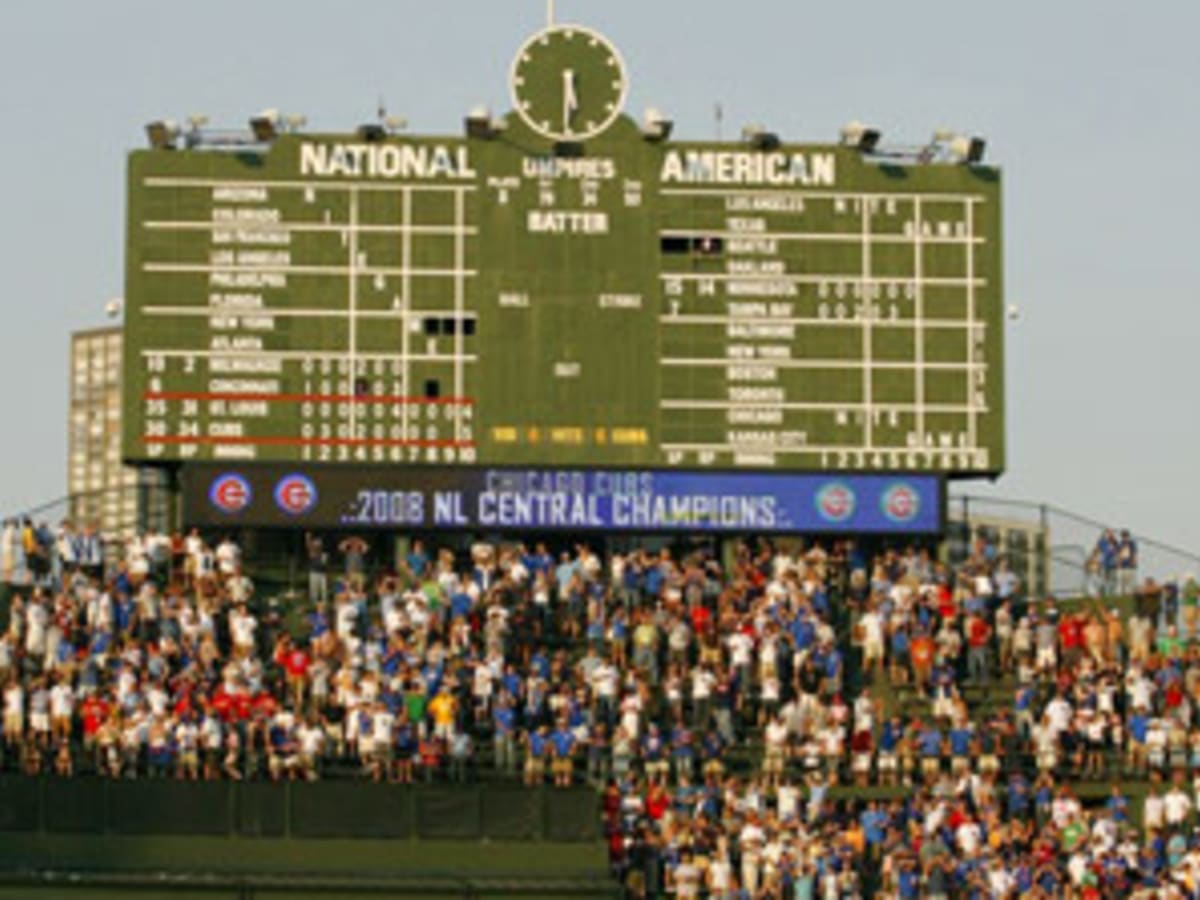 Fans crowd the outfield at Olympic Stadium prior to the Montreal