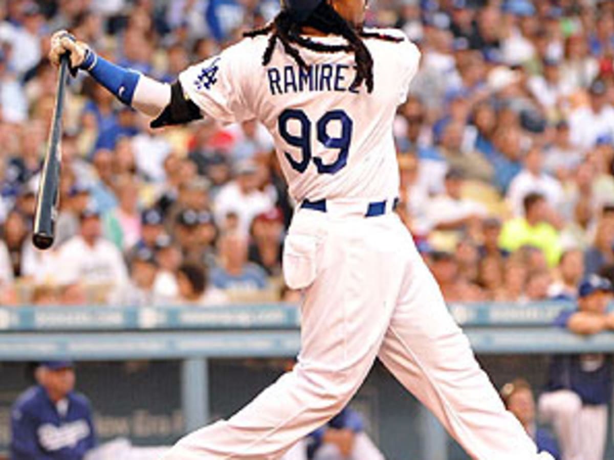 Los Angeles Dodgers left fielder Manny Ramirez prepares for batting  practice at Coors Field in Denver on August 25, 2009. National League West  division leader Los Angeles and National League Wild Card