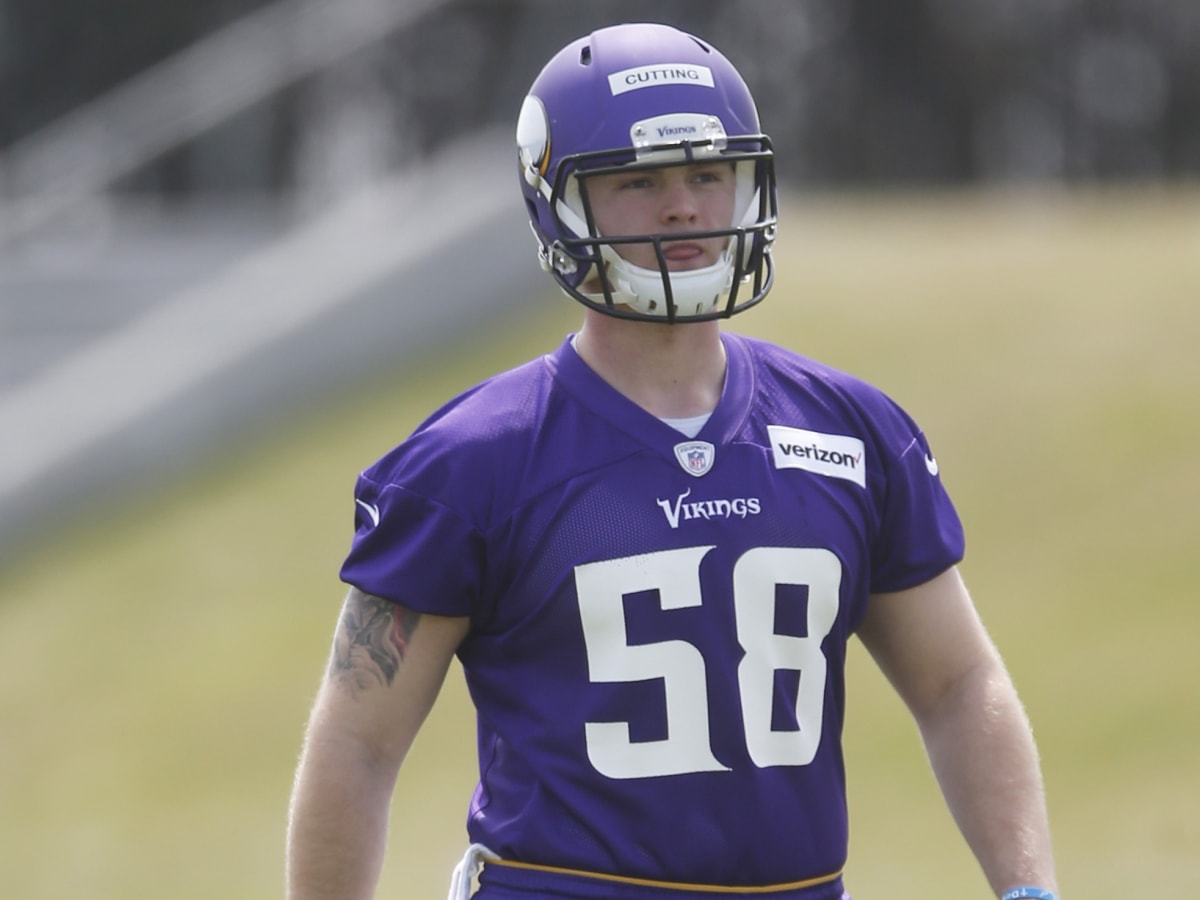 Minnesota Vikings long snapper Kevin McDermott (47) and punter Matt Wile  (6) take part in workouts Wednesday, May 29, 2019, in Eagan, Minn. for the  NFL football team. (AP Photo/Jim Mone Stock Photo - Alamy