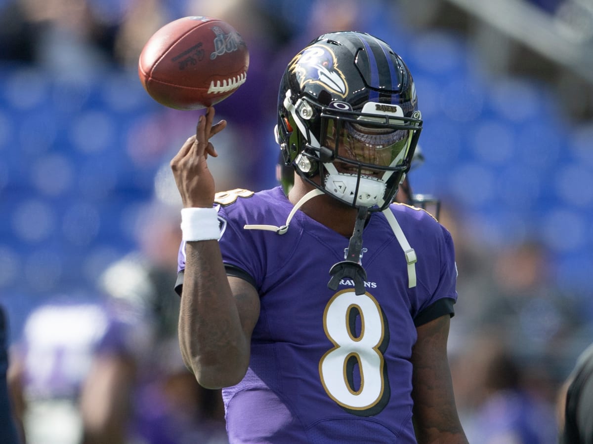 Lamar Jackson BAL Baltimore Football Ravens City Skyline 