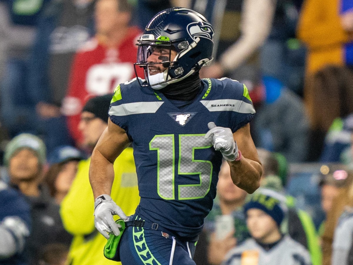 Seattle Seahawks wide receiver John Ursua makes a catch during warmups  before an NFL football preseason game against the Oakland Raiders,  Thursday, Aug. 29, 2019, in Seattle. (AP Photo/Elaine Thompson Stock Photo 