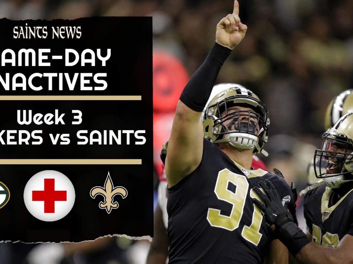 Saints vs. Packers inactives: What NFL injury report says and who is not  playing in Week 3 - DraftKings Network