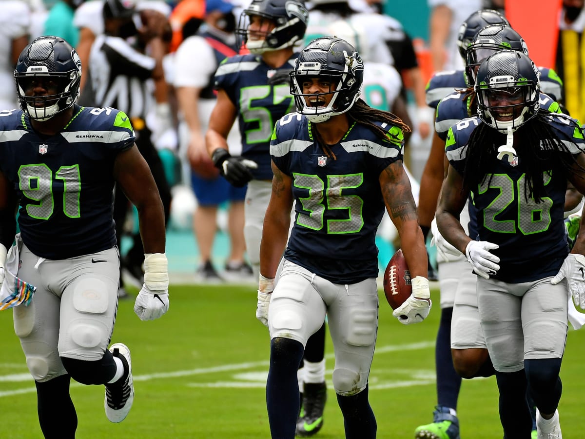 Seattle Seahawks safety Ryan Neal (26) gets set during an NFL