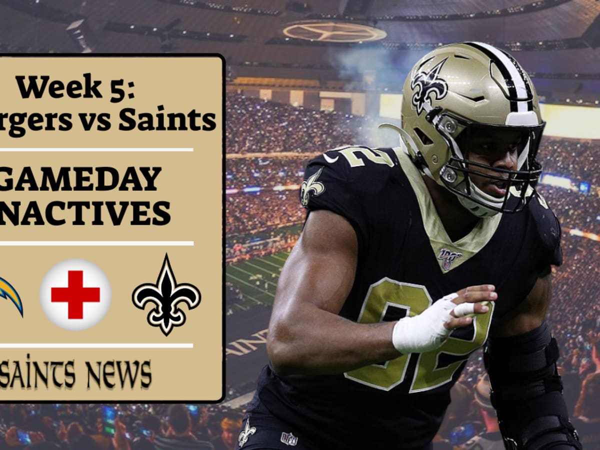 Week 5: Saints Inactives - Sports Illustrated New Orleans Saints News,  Analysis and More