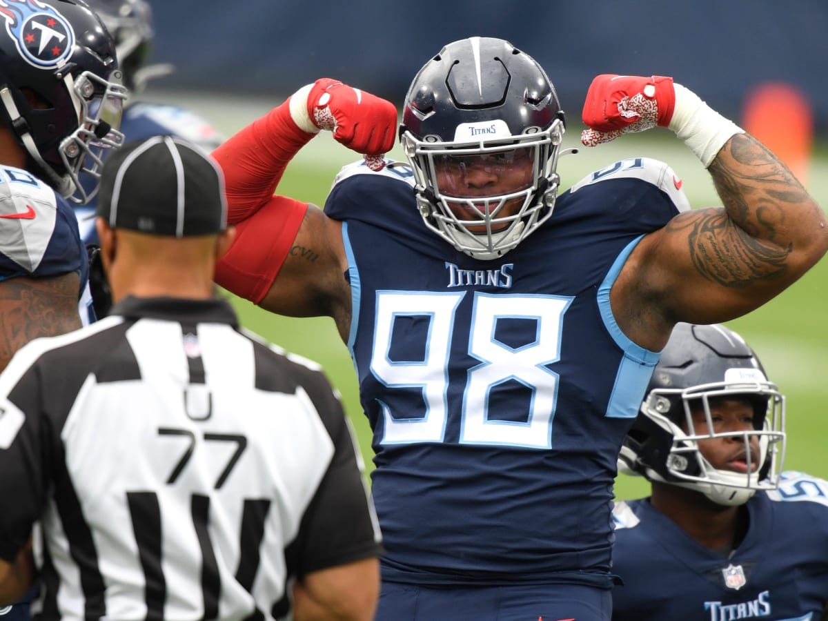 Tennessee Titans defensive tackle Jeffrey Simmons runs through drills  during the NFL football team's OTA practices, Tuesday, May 23, 2023, in  Nashville, Tenn. (AP Photo/George Walker IV Stock Photo - Alamy
