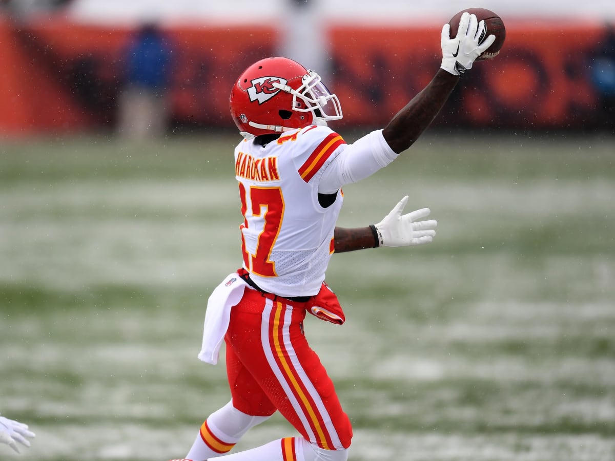 Kansas City Chiefs wide receiver Mecole Hardman (17) runs for a touchdown  during the second hal …