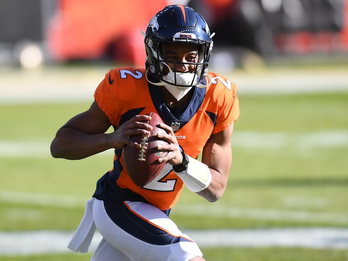 Denver Broncos wide receiver Kendall Hinton (9) celebrates his