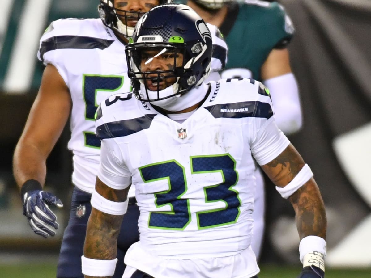 Seattle Seahawks strong safety Jamal Adams (33) watch a video replay during  an NFL football game against the Indianapolis Colts, Sunday, Sept. 12,  2021, in Indianapolis. (AP Photo/Zach Bolinger Stock Photo - Alamy