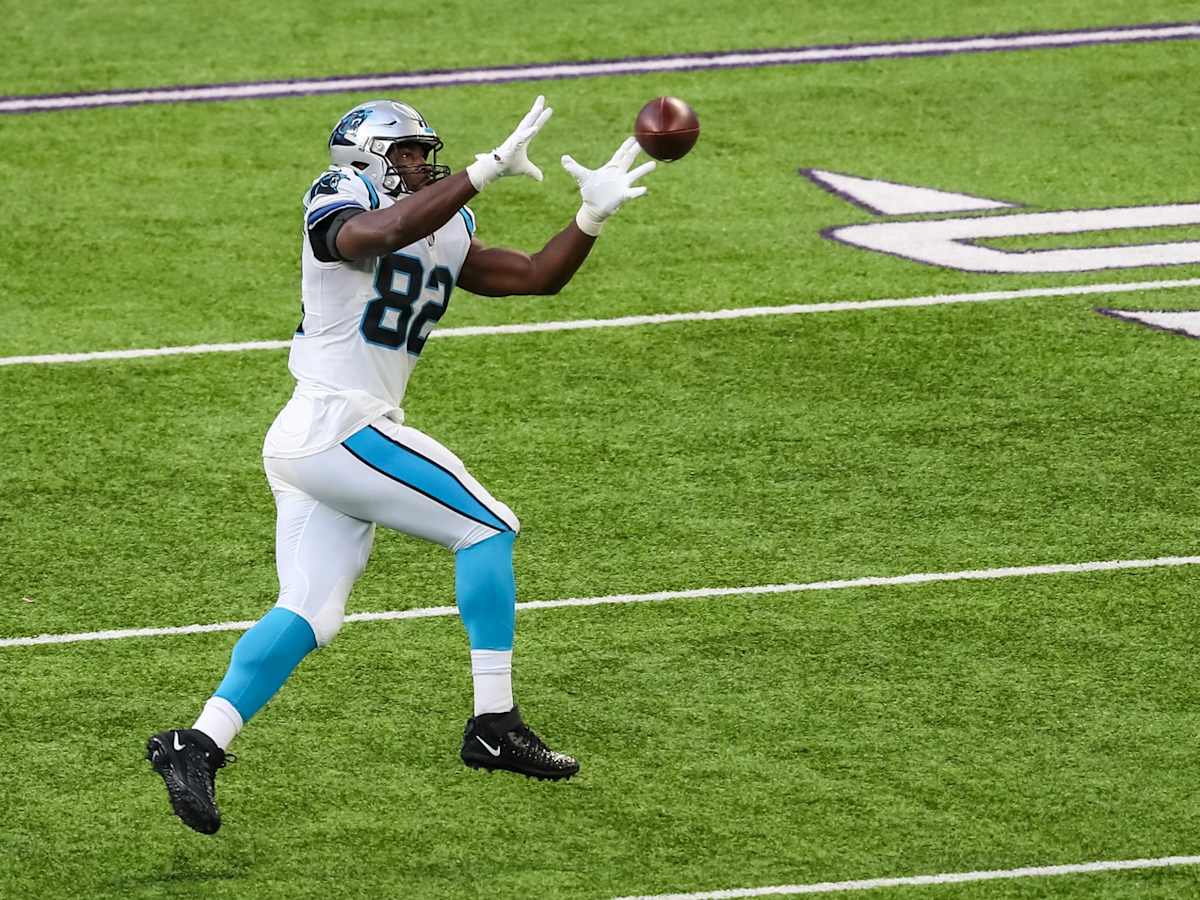 Jacksonville Jaguars tight end Chris Manhertz (84) during a drill