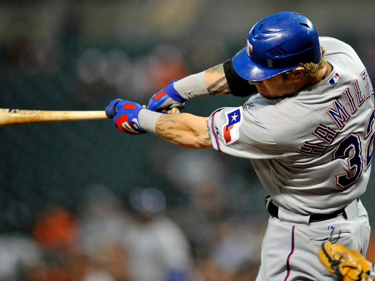 Texas Rangers outfielder Josh Hamilton during a workout the day before the  start of the World Series at AT&T Park in San Francisco, California, on  Tuesday, October 26, 2010. (Photo by D.