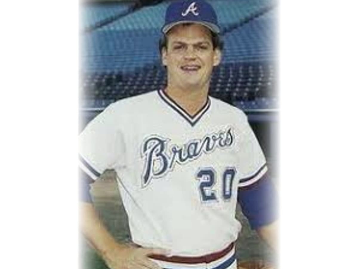 BRUCE BENEDICT  Atlanta Braves 1988 Away Majestic Throwback Baseball Jersey