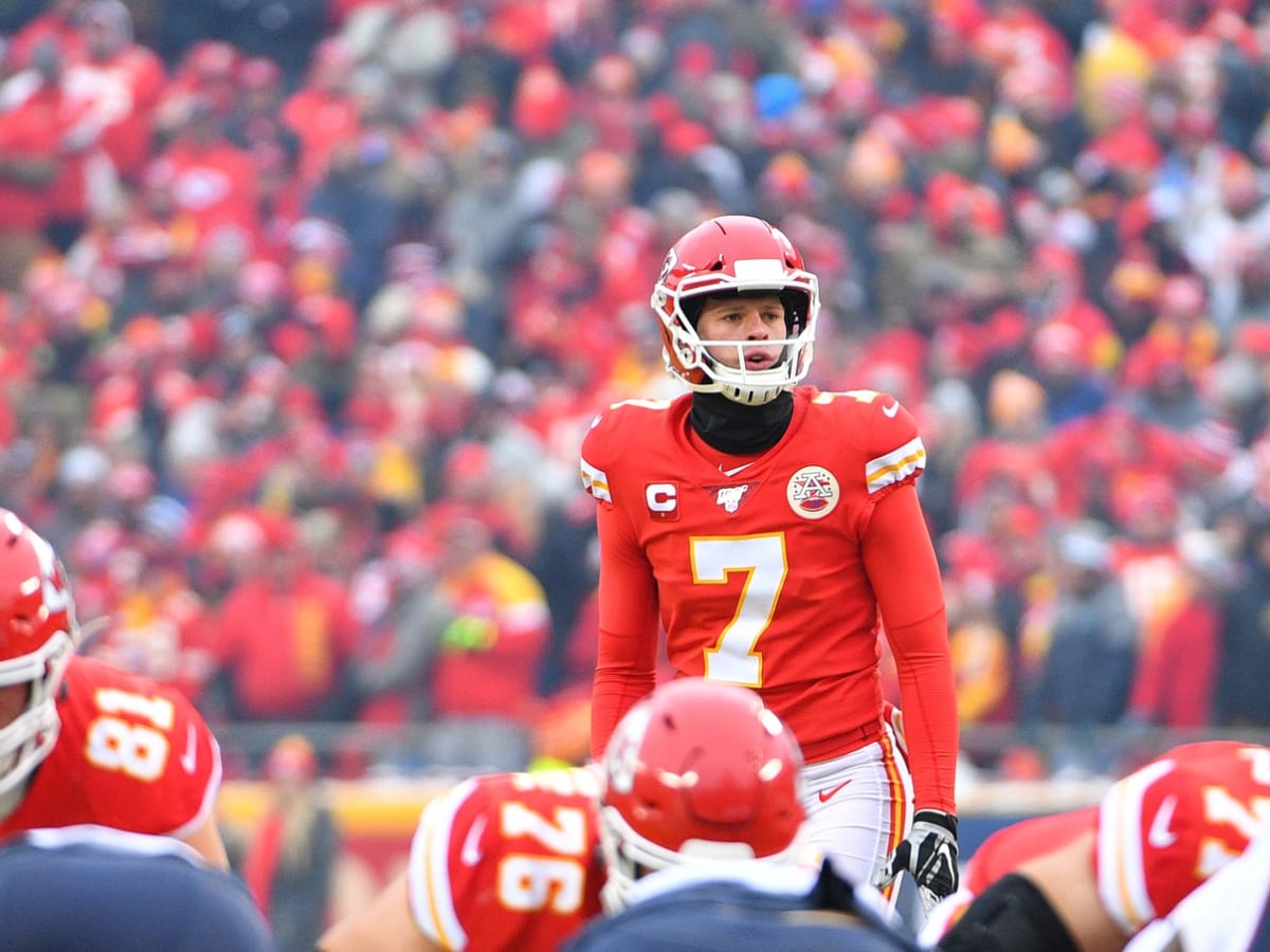 Kansas City Chiefs punter Tommy Townsend during pre-game warmups