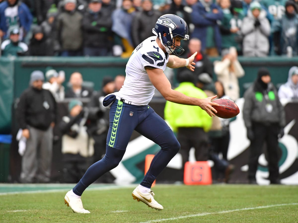 Seattle Seahawks punter Michael Dickson (4) on the sideline before