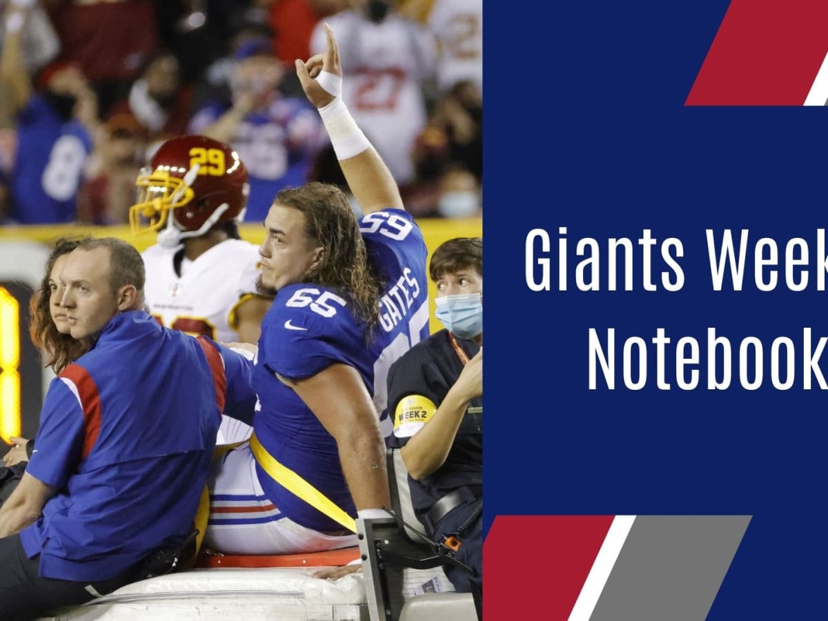 New York Giants OL Nick Gates Takes First Steps Post Surgery - Sports  Illustrated New York Giants News, Analysis and More