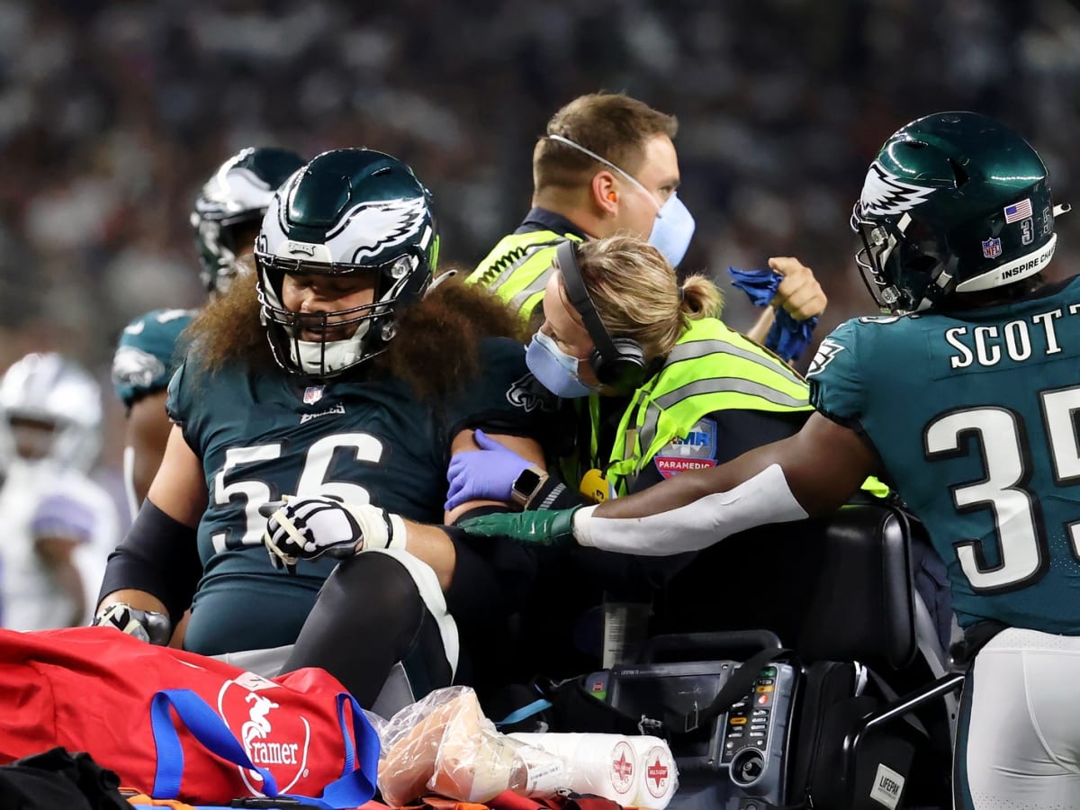 Philadelphia Eagles offensive guard Isaac Seumalo (56) lines up