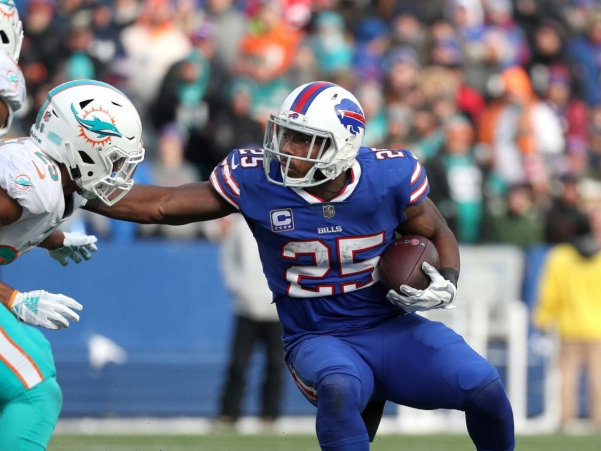 Buffalo Bills running back LeSean McCoy (25) fumbles the ball for