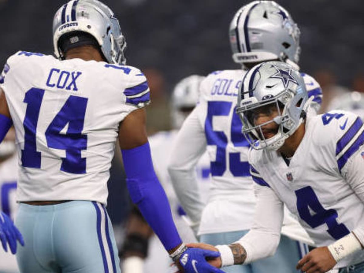 Dallas Cowboys linebacker Jabril Cox (14) runs on special teams against the  New York Giants during an NFL football game in Arlington, Texas, Sunday,  Oct. 10, 2021. (AP Photo/Michael Ainsworth Stock Photo - Alamy