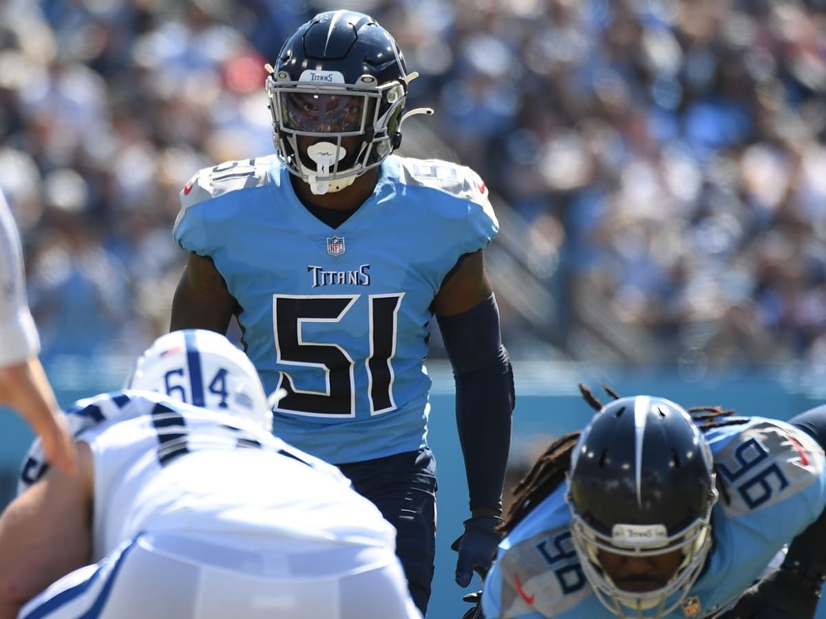 Tennessee Titans linebacker David Long (51) is shown before an NFL football  game against the Buffalo Bills on Monday, Oct. 18, 2021, in Nashville, Tenn.  (AP Photo/John Amis Stock Photo - Alamy