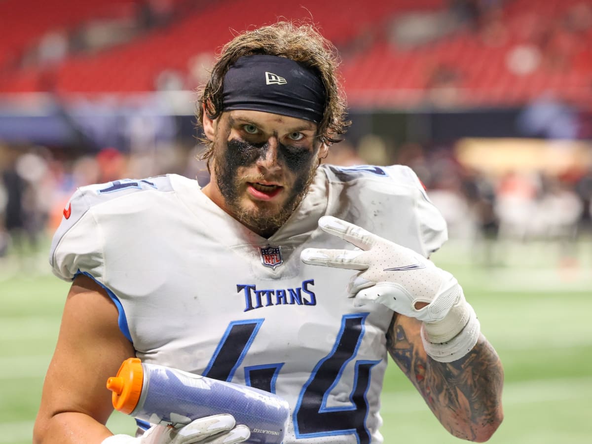 Tennessee Titans fullback Tory Carter (44) in action during the second  quarter of a NFL preseason football game against the Baltimore Ravens,  Thursday, Aug 11, 2022, in Baltimore. (AP Photo/Terrance Williams Stock