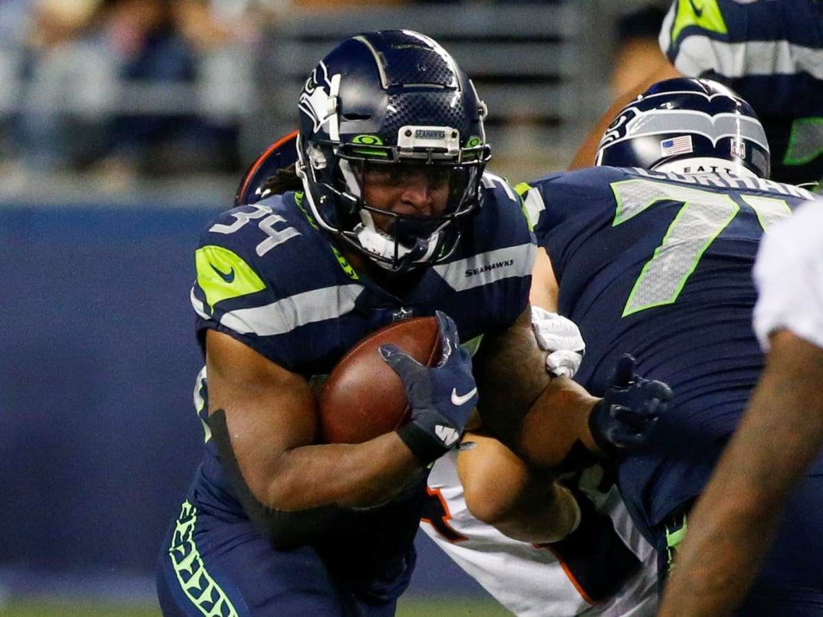 Seattle Seahawks running back Josh Johnson is pictured during an an NFL  preseason football game, Saturday, Aug. 28, 2021, in Seattle. The Seahawks  won 27-0. (AP Photo/Stephen Brashear Stock Photo - Alamy