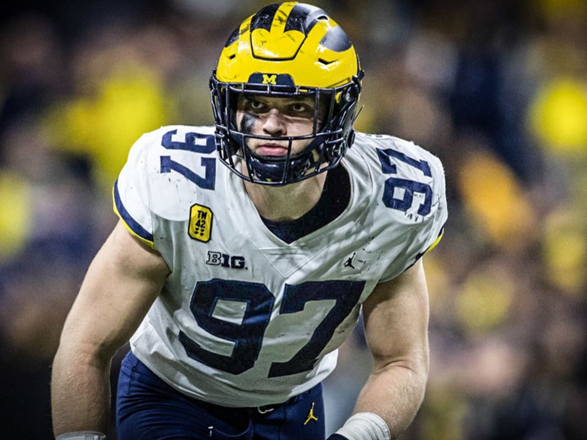 Former Michigan Football Star Aidan Hutchinson Models New Detroit Lions  Helmet - Sports Illustrated Michigan Wolverines News, Analysis and More