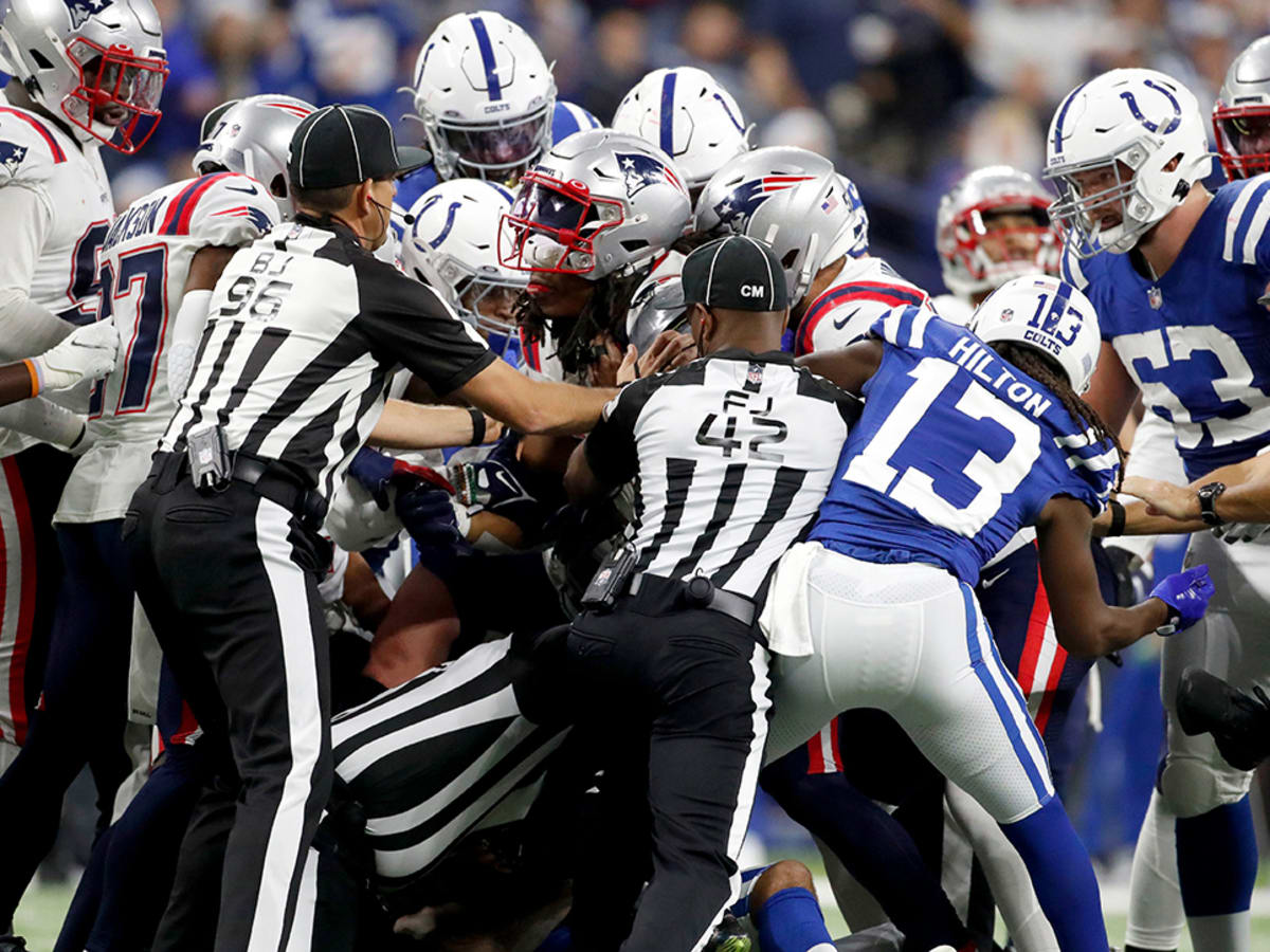 Patriots' Kyle Dugger, Colts' Michael Pittman Jr. ejected after Dugger  throws punch, rips off Pittman's helmet