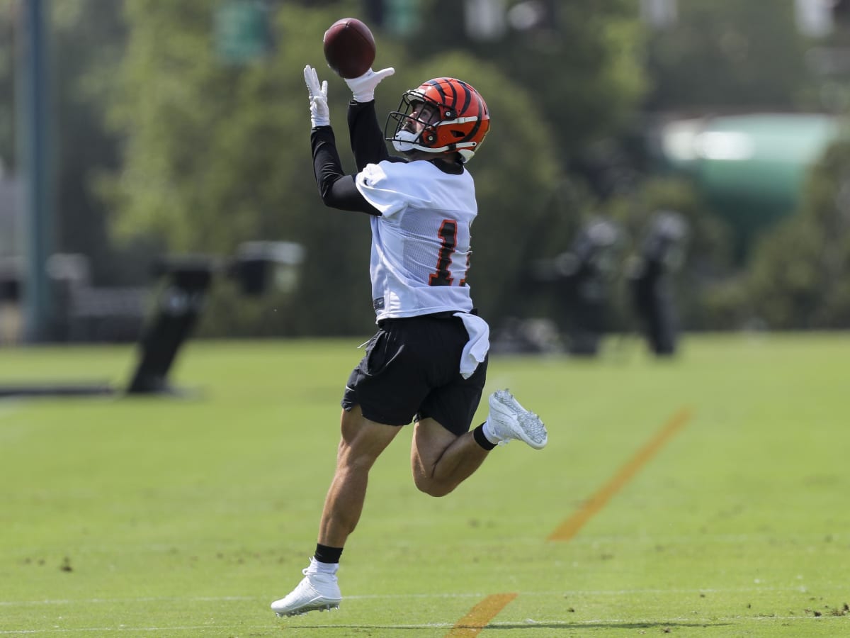 Cincinnati Bengals wide receiver Trent Taylor (11) receives a kick during  an NFL football game against the Pittsburgh Steelers, Sunday, Sep. 11,  2022, in Cincinnati. (AP Photo/Kirk Irwin Stock Photo - Alamy