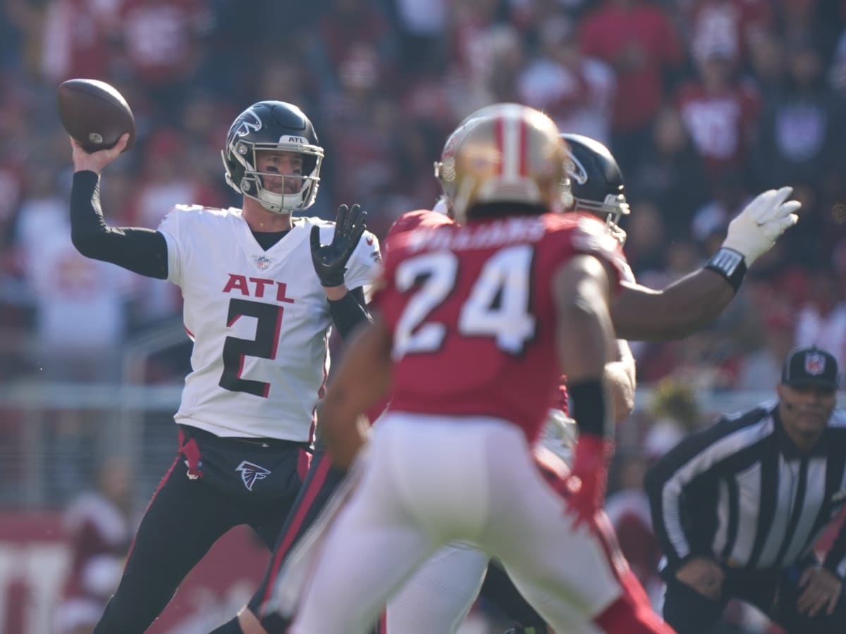 49ers clip Falcons' comeback attempt, notch playoff spot