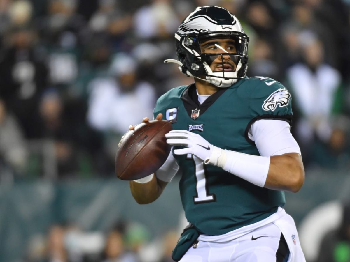 WATCH: Philadelphia Eagles QB Jalen Hurts Going Viral for Stiff Arm vs. New  York Jets - Tracker - Sports Illustrated Philadelphia Eagles News, Analysis  and More