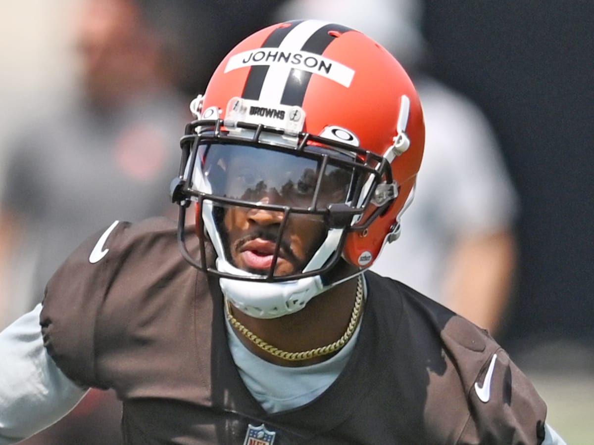 John Johnson III Cleveland Browns Game-Used White adidas Gloves vs. Chicago  Bears on September 26 2021