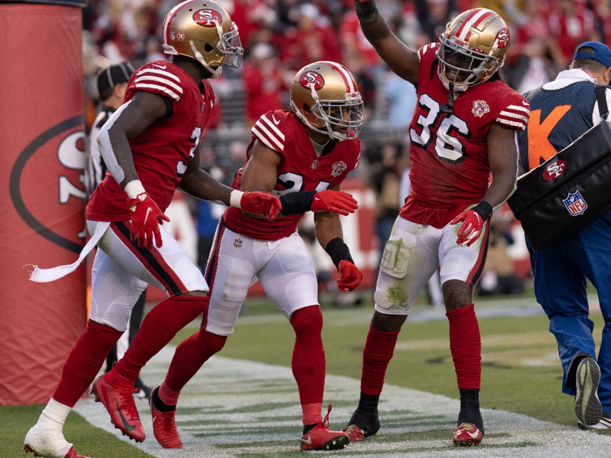 Cornerback (20) Ambry Thomas of the San Francisco 49ers against the Los  Angeles Rams in an