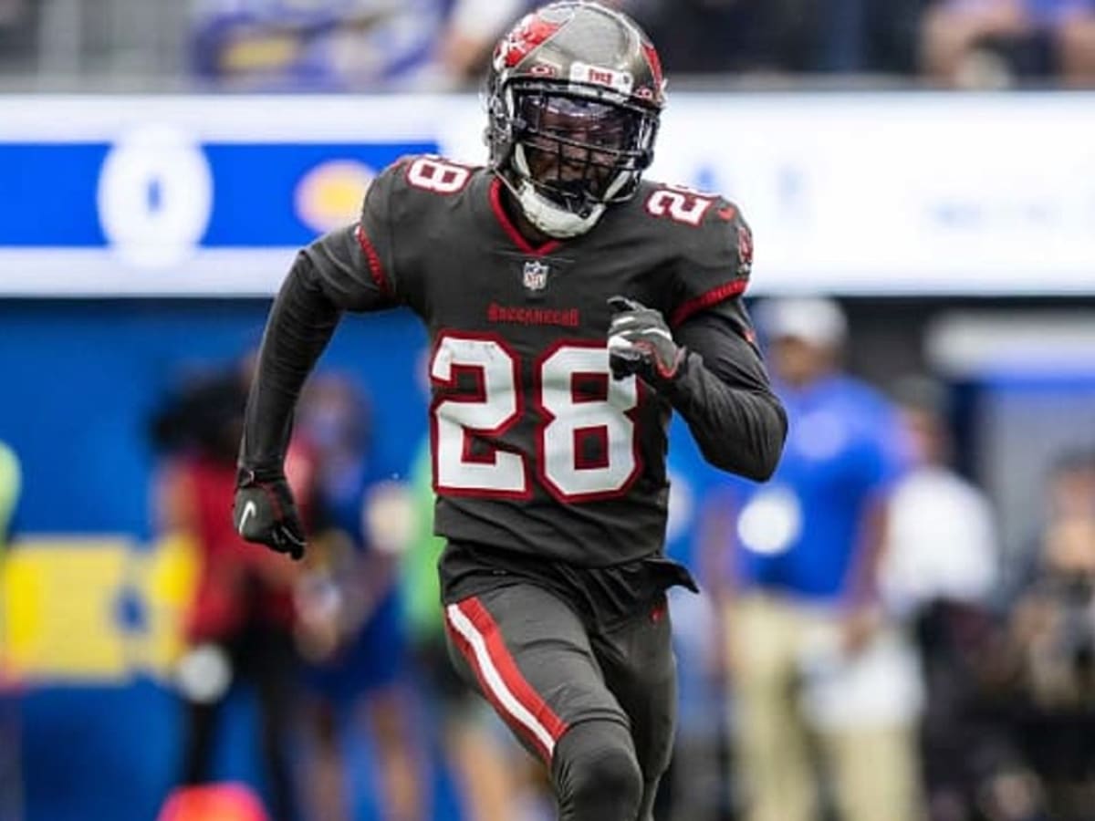 Tampa Bay Buccaneers cornerback Rashard Robinson (28) walks off