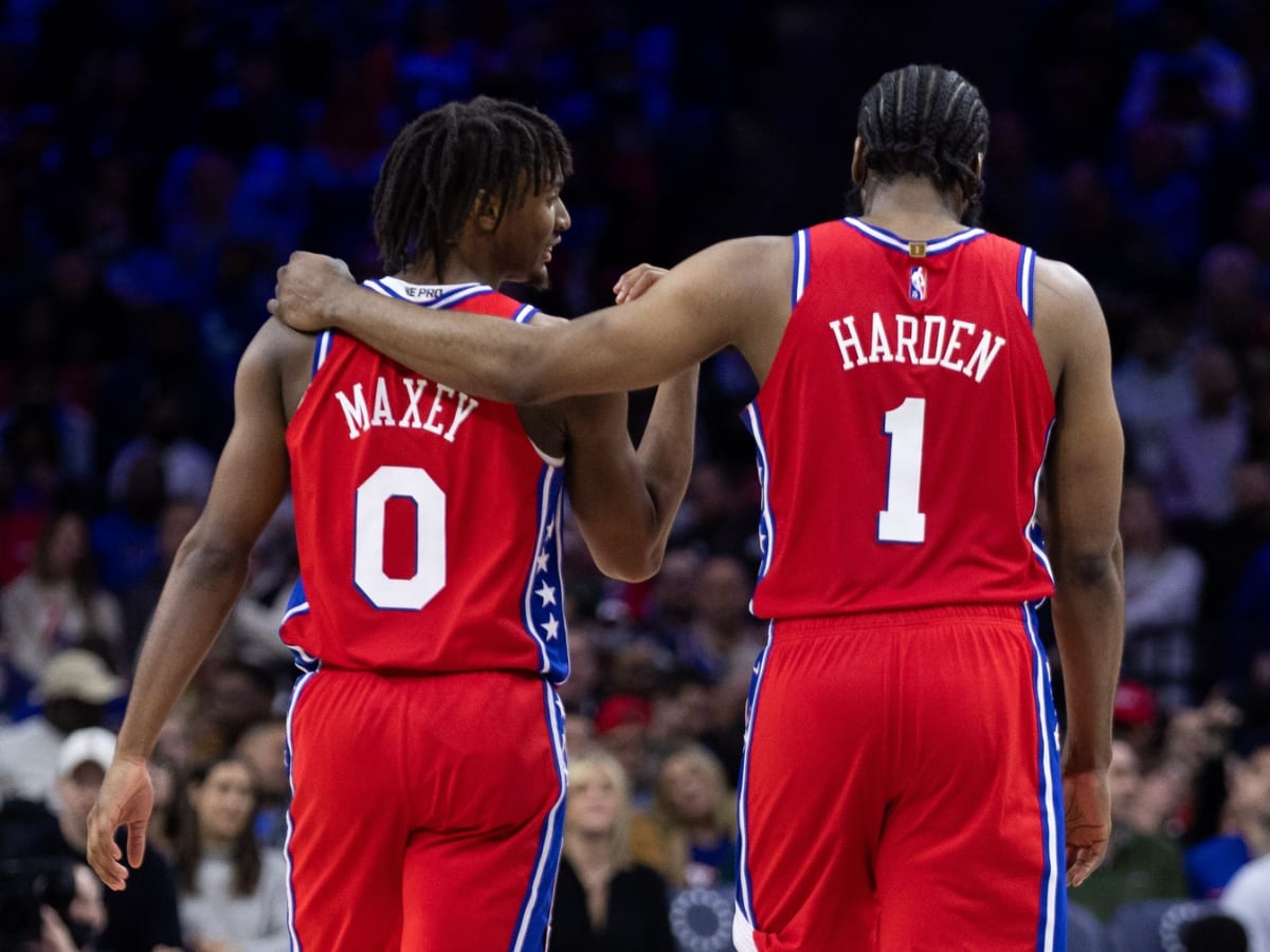 NBA_ Philadelphia''76ers''Jerseys 1 James Harden Tyrese 0 Maxey