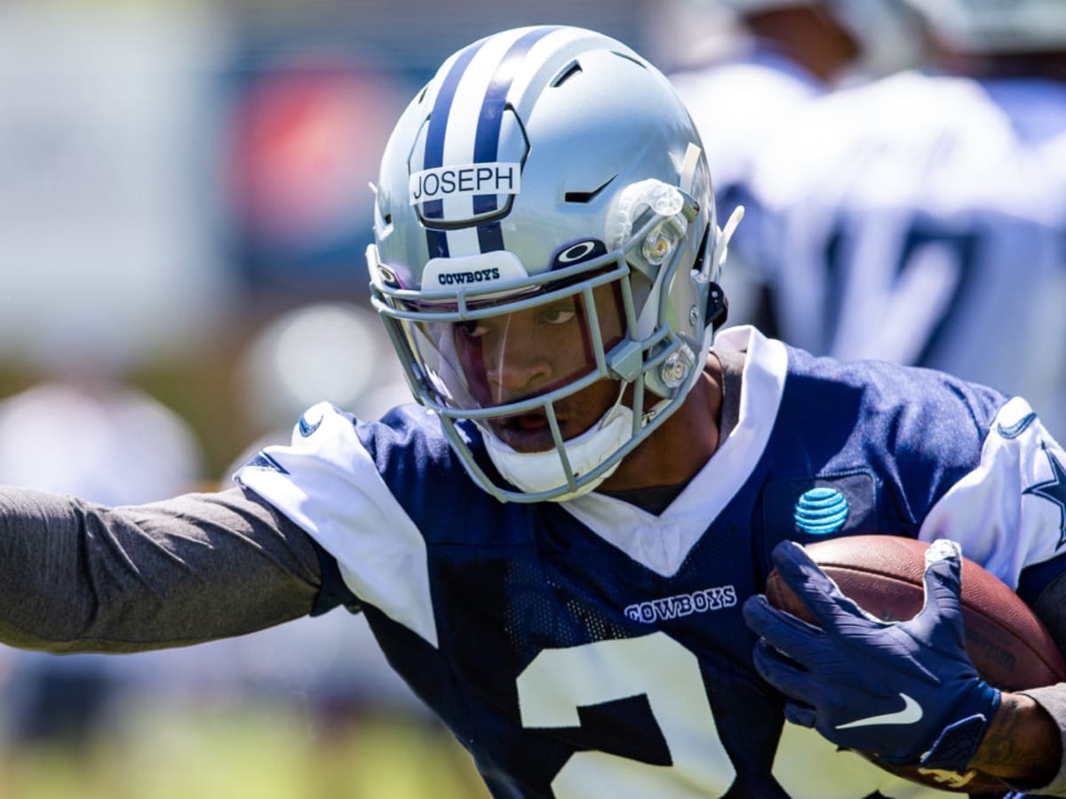 Dallas Cowboys cornerback Kelvin Joseph (1) reacts during an NFL football  game against the Washington Commanders in Arlington, Texas, Sunday, Oct. 2,  2022. (AP Photo/Ron Jenkins Stock Photo - Alamy