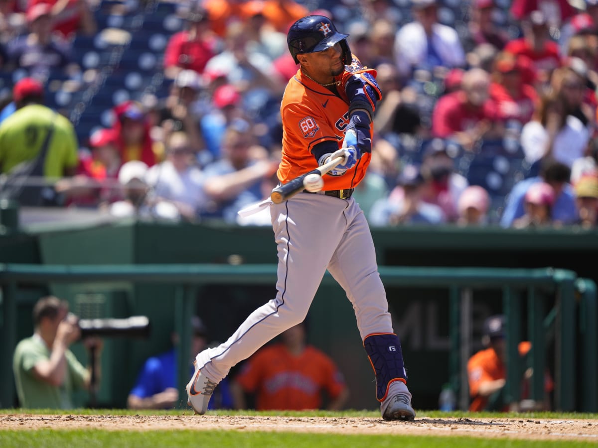 August 10, 2018: Houston Astros first baseman Yuli Gurriel (10) during a  Major League Baseball game between the Houston Astros and the Seattle  Mariners on 1970s night at Minute Maid Park in