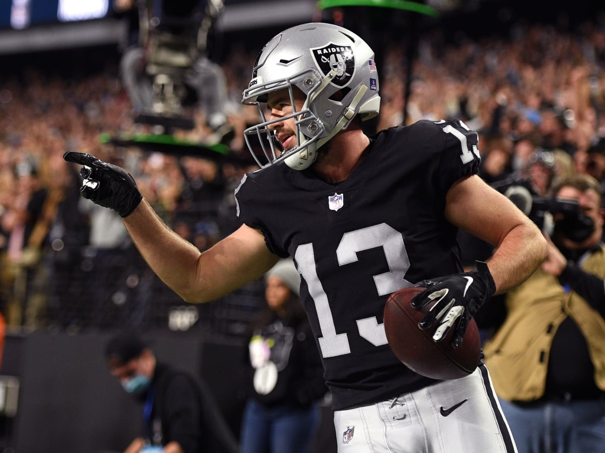 Las Vegas Raiders wide receiver Hunter Renfrow (13) warms up before an NFL  football game against the Houston Texans, Sunday, Oct. 23, 2022, in Las  Vegas. (AP Photo/John Locher Stock Photo - Alamy