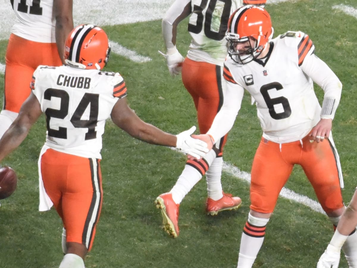 Baker Mayfield & Nick Chubb Signed Cleveland Browns 16x20 Photo BAS PF 23999