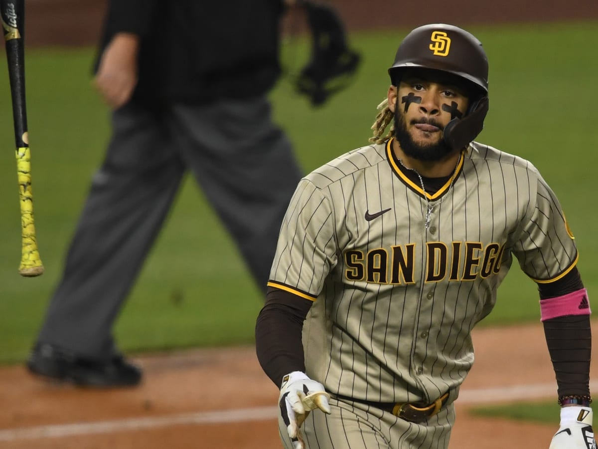 CBS 8 San Diego on X: HE'S BACK ON HOME GRASS! ⚾ San Diego Padres'  Fernando Tatis Jr. bats during the first inning of a baseball game against  the Cincinnati Reds, Monday