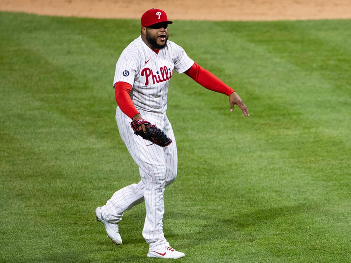 CHICAGO, IL - APRIL 19: Philadelphia Phillies relief pitcher Jose Alvarado  (46) delivers a pitch during an MLB game against the Chicago White Sox on  April 19, 2023 at Guaranteed Rate Field